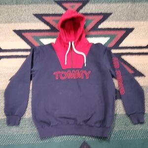 Tommy Hilfiger Men's Blue and Pink Hoodie